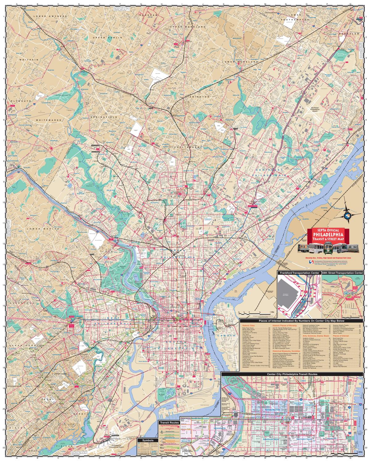 Карта города Филадельфия